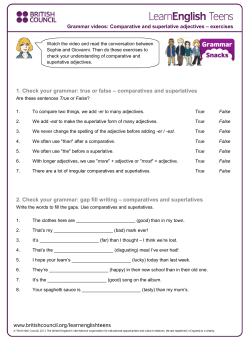 Comparative and superlative adjectives - exercises