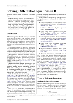 Solving Differential Equations in R - The R Journal