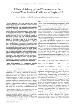 Effects of Salinity, pH and Temperature on the Octanol