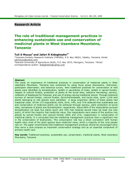 The role of traditional management practices in enhancing