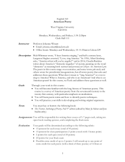 English 343 Winant, Fall 2016 - Center for Literary Computing