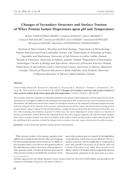 Changes of Secondary Structure and Surface Tension of Whey