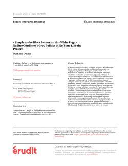 Simple as the Black Letters on this White Page » : Nadine