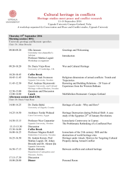 Cultural heritage in conflicts