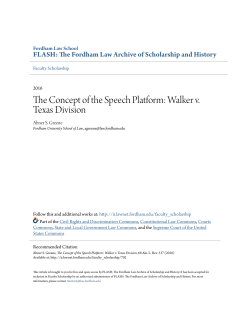 The Concept of the Speech Platform: Walker v. Texas Division