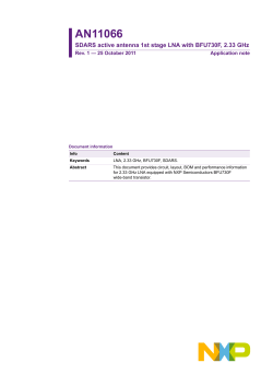 AN11066 SDARS active antenna 1st stage LNA with BFU730F, 2.33