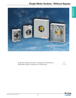 Single Meter Sockets - Without Bypass
