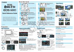 Canon T3i Quick Reference