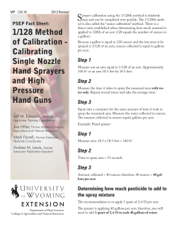 1/128 Method of Calibration - Calibrating Single Nozzle Hand