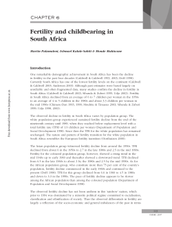 Fertility and childbearing in South Africa