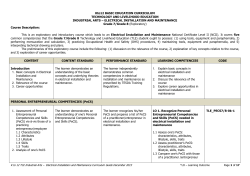 ELECTRICAL INSTALLATION AND MAINTENANCE