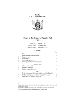 Trade in Endangered Species Act 1989