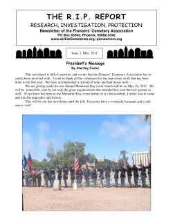 Newsletter 0411 - Pioneers` Cemetery Association