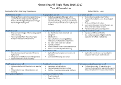 Great Kingshill Topic Plans 2016