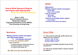 How to Write Research Reports and Papers with High