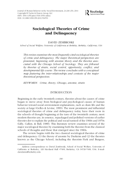 Sociological Theories of Crime and Delinquency