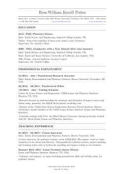 CV - Dr. Ross Potter