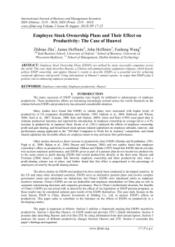 Employee Stock Ownership Plans and Their Effect on