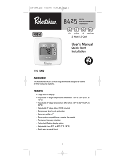 8425 Manual English - Robertshaw Climate