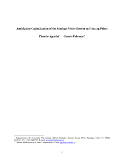 Anticipated Capitalization of the Santiago Metro System on Housing