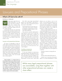 Lawyers and Prepositional Phrases