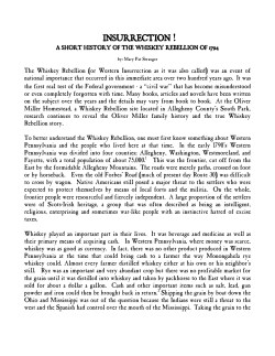 Insurrection! A Short History of the Whiskey Rebellion