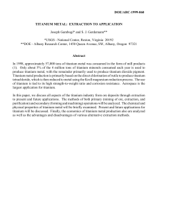 Titanium metal: extraction to application