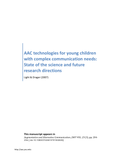 AAC technologies for young children with complex communication