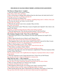THE HOUSE ON MANGO STREETа​SHORT ANSWER STUDY