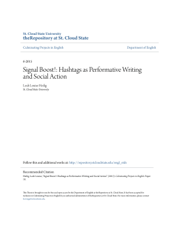 Signal Boost!: Hashtags as Performative Writing and Social Action