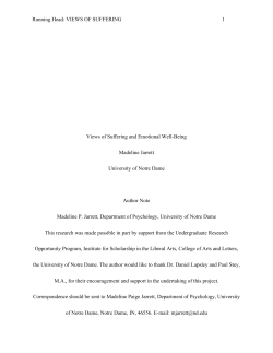 Running Head: VIEWS OF SUFFERING 1 Views