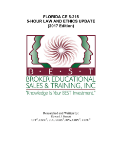 FLORIDA CE 5-215 5-HOUR LAW AND ETHICS UPDATE