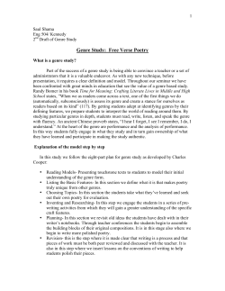 Genre Study: Free Verse Poetry