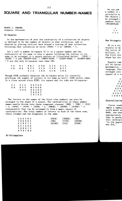Square and Triangular Number-Names