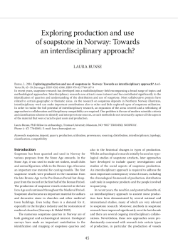 Exploring production and use of soapstone in Norway