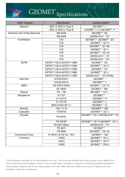 GEOMET&reg; Specifications - Michigan Metal Coatings Company