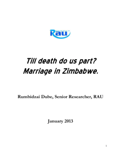 Till death do us part? Marriage in Zimbabwe.