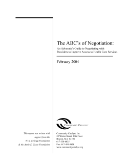 The ABC`s of Negotiation