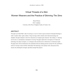 Virtual Threads of a Skin Women Weavers and the