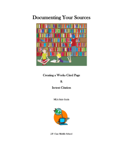 Documenting Your Sources