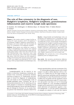 The role of flow cytometry in the diagnosis of non- Hodgkin`s