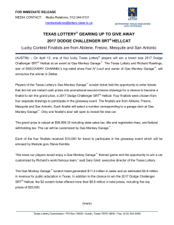 TEXAS LOTTERY GEARING UP TO GIVE AWAY 2017 DODGE