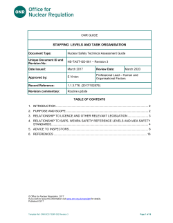 Staffing levels and task organisation