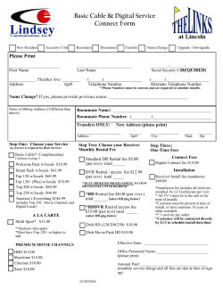 Cable Connect Form - Lindsey Communications, Inc.