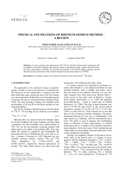 physical foundations of rhenium-osmium method