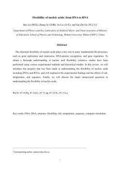 Flexibility of nucleic acids: from DNA to RNA Abstract