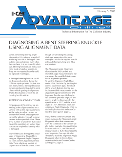 diagnosing a bent steering knuckle using alignment data