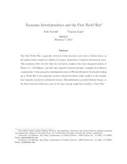 Economic Interdependence and the First World War