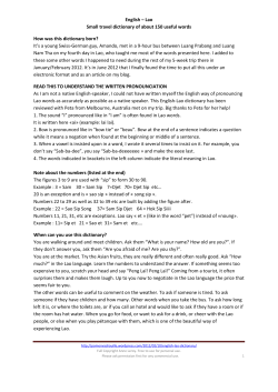 English &ndash; Lao dictionary 150 useful words