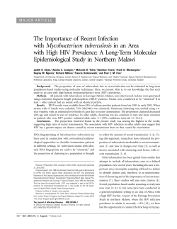 The Importance of Recent Infection with Mycobacterium tuberculosis
